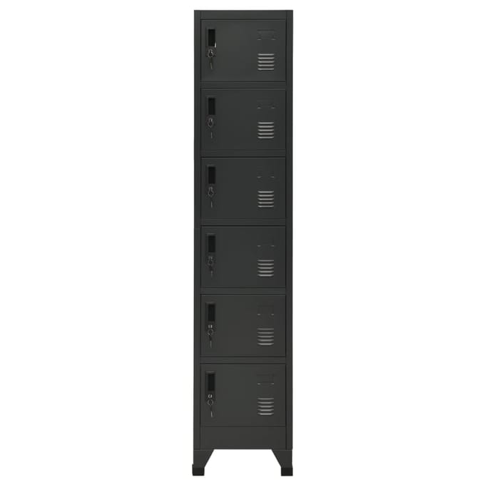 vidaXL - Lockerkast - 38x40x180 - cm - staal - antracietkleurig
