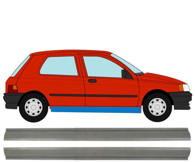 Reparatie dorpel voor Renault Clio I 1990-1998 / Links + Rechts / Set