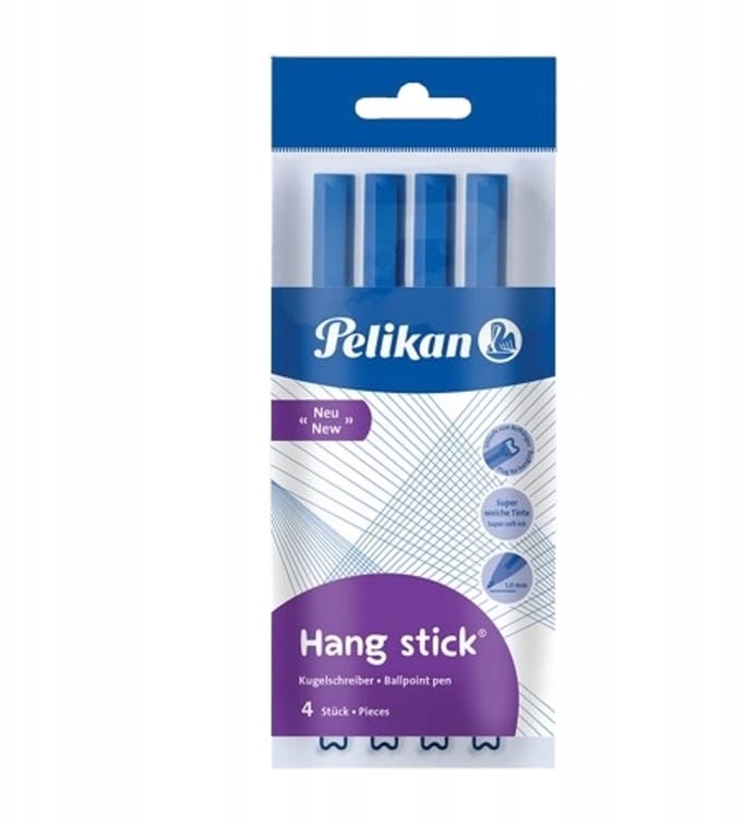 Pelikan Hang Stick Blauwe Pennen - 4 Stuks