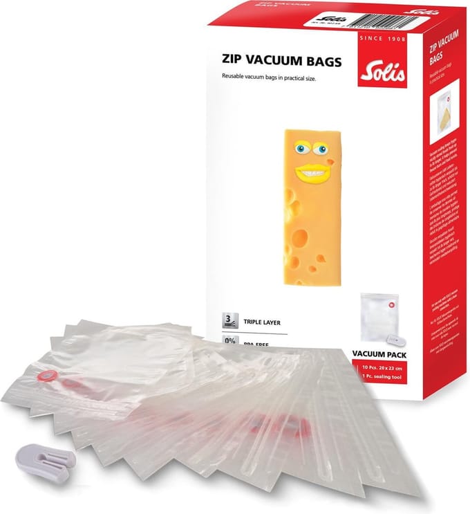 Solis Ziplock Vacuümzakken - 20 x 23 cm - Vacuumeerzakken - 10 stuks