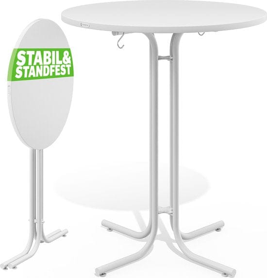 CASARIA Statafel - 80x110cm Inklapbaar Verstelbare Tafelpoten – Wit