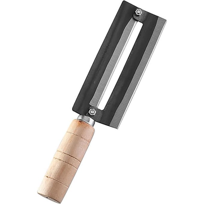 Suikerriet Schil Kinfe Ananas Schilmesje Koolstofstaal Suikerriet Schilmesje met Houten Handvat black