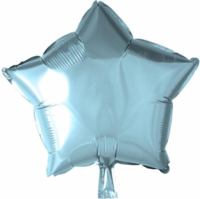 Folie Ballon Ster lichtblauw 46 cm