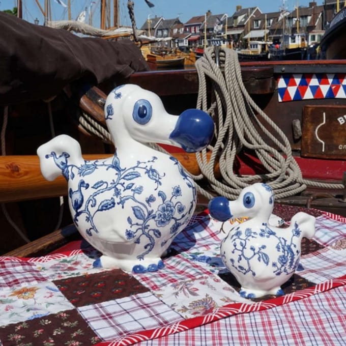 Heinen Delfts Blauw - Decoratiebeeld Dodo The Heritage Collection - Keramiek - 30 cm