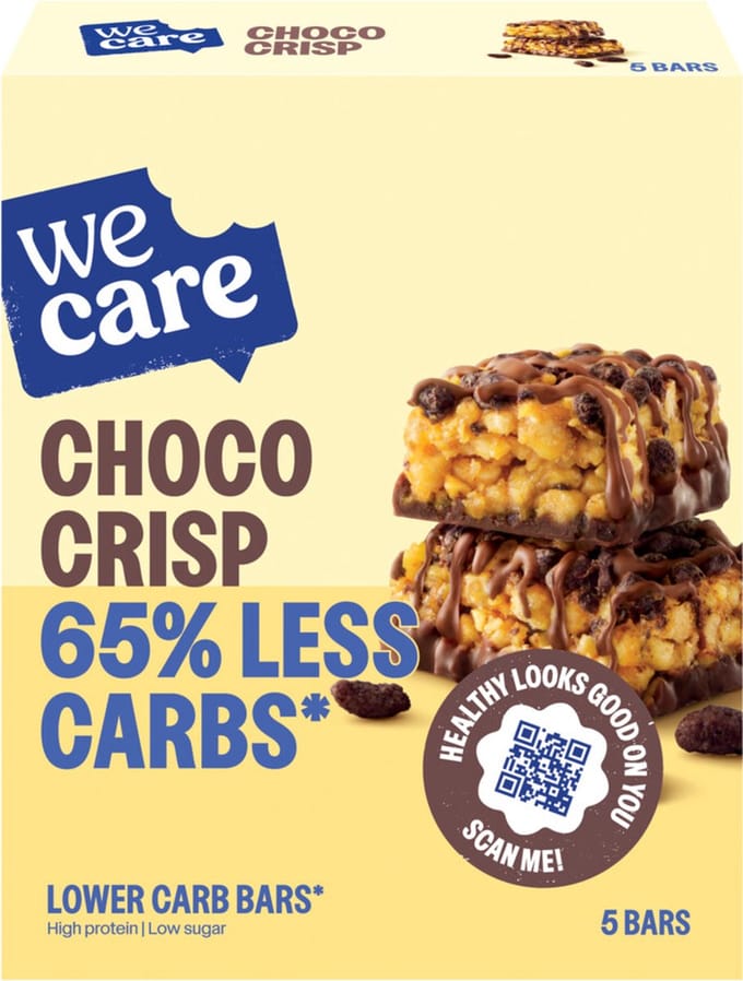 WeCare Lower Carb Bar Choco Crisp - 3 x 5x30 gr - Voordeelverpakking