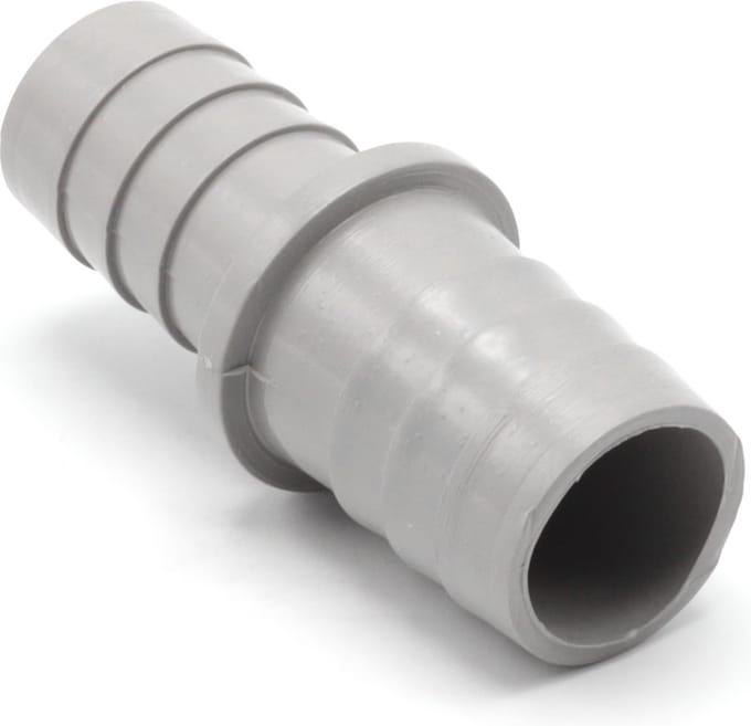 Afvoerslangverbinder recht, 19mm., ABS plastic