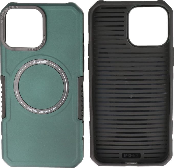iPhone 14 Pro MagSafe Hoesje - Shockproof Back Cover - Donker Groen