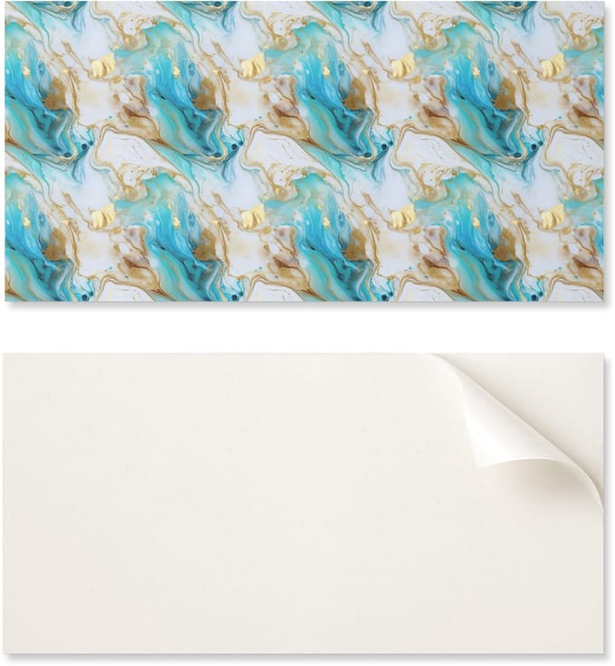 Zelfklevend bedrukt vinylpaneel 100x50 cm met abstract golvend patroon