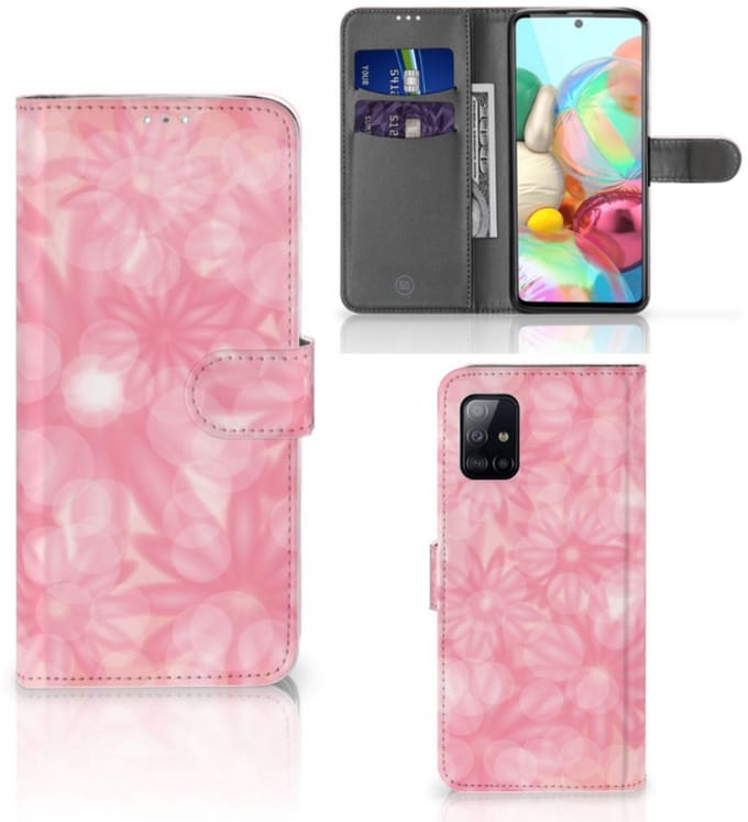 Boekhoesje voor Samsung Galaxy A71 Hoesje Spring Flowers