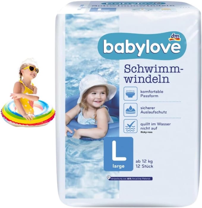 Zwemluiers Maat L voor Baby's vanaf 12 kg - 12 Stuks
