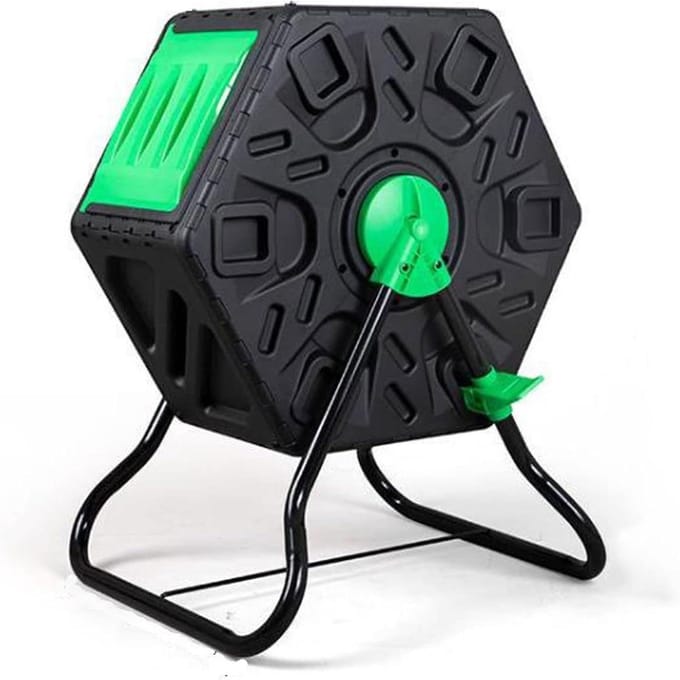Compostbak voor buiten - Composteerder Tuin - Afval verminderen - Roterende werking - 60 Liter - Groen