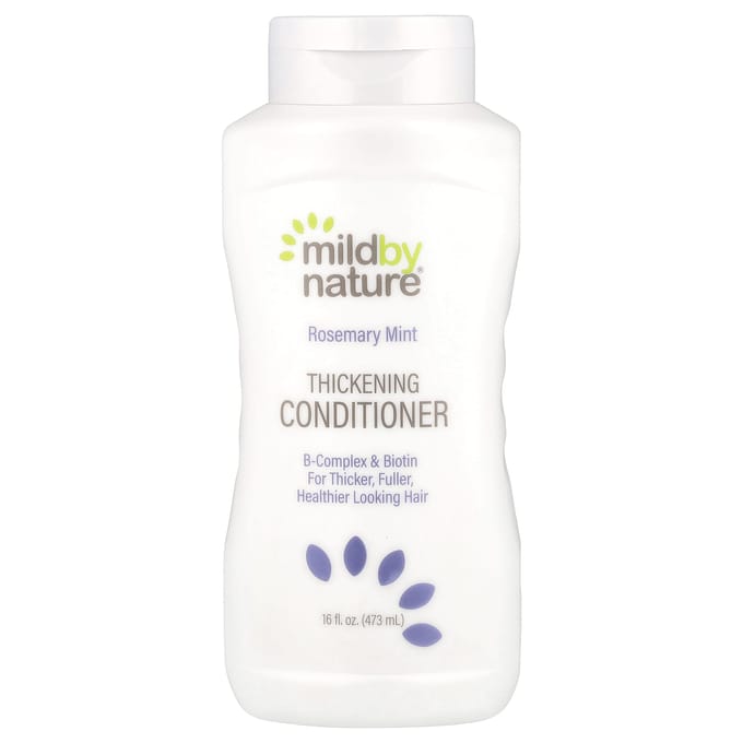 Mild By Nature, Après-shampoing épaississant, au complexe B et à la biotine, Romarin Menthe, 16 fl oz (473ml) white