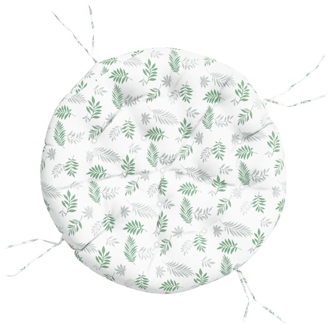 vidaXL Zitkussen rond bladpatroon Ø 100x11 cm oxford stof