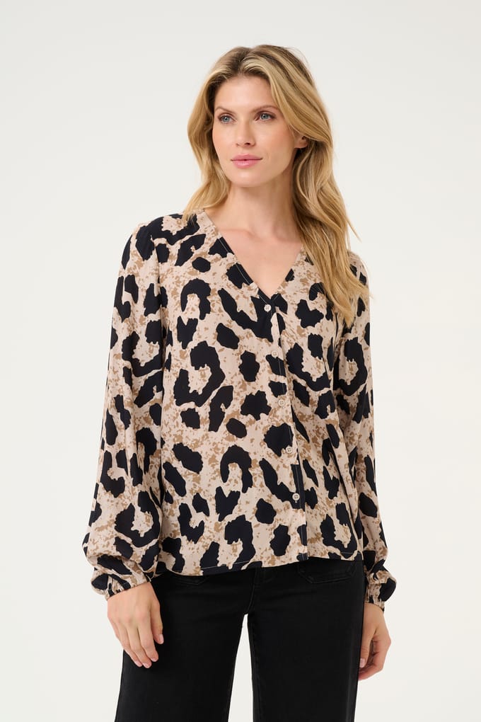Blouse met lange mouwen Regular fit Large Animal Print