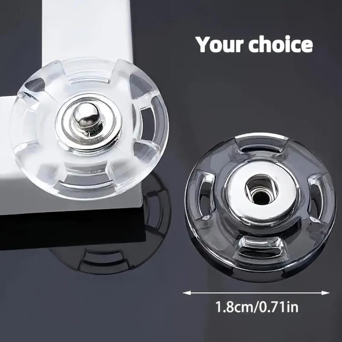 1 Paar Plastic Transparante Onzichtbare Knopen Drukknopen Jas Drukknopen Kleding Accessoires Anti-Blootstelling Knoppen