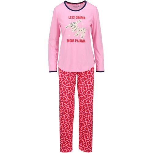 Katoenen dames pyjama anjer Ringella - Roze - Maat - 46