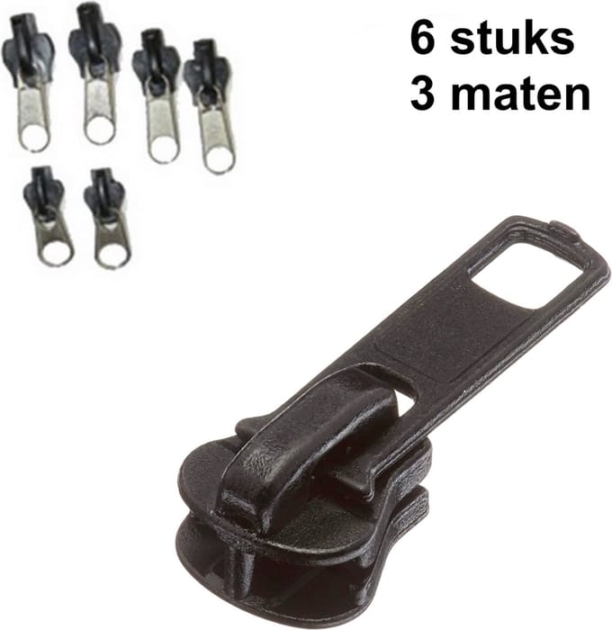 Rits sluiting reparatie set ritssluiting repareren 2x klein 2x medium 2x groot / HaverCo