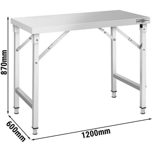GGM Gastro Edelstahl Arbeitstisch - klappbar - 1200x600mm