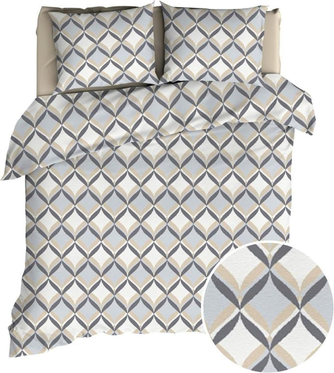 Romanette Tolbiac Dekbedovertrek - Lits-jumeaux - 240x200/220 cm - Silver