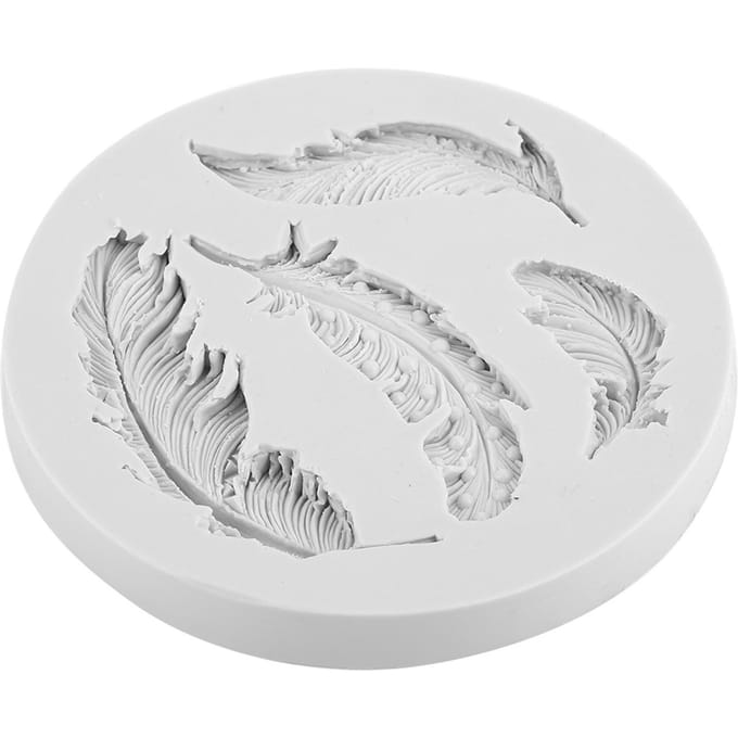 DIY Siliconen Veer Vorm Fondant Taart Decoratie Vorm Chocolade Vorm Gereedschap white