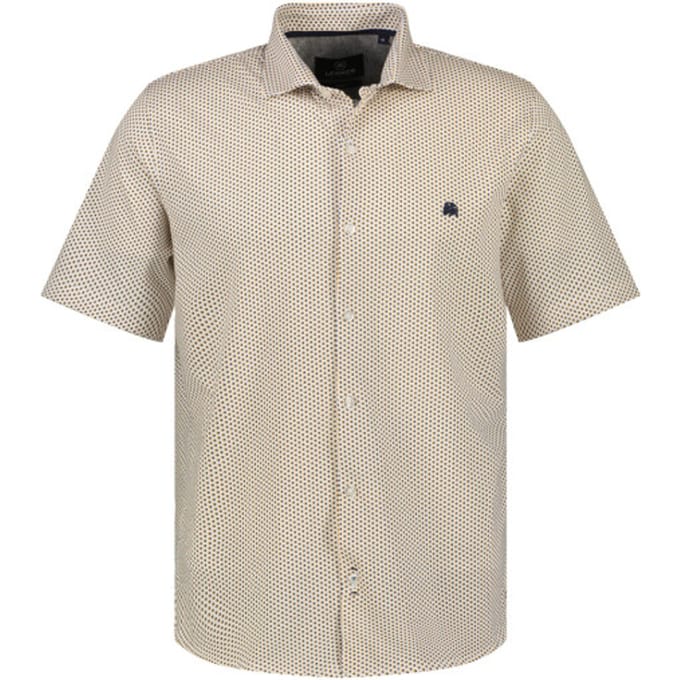 Lerros - Korte Mouw Overhemd - Mannen - M - 100 WHITE - Katoen - 2452331
