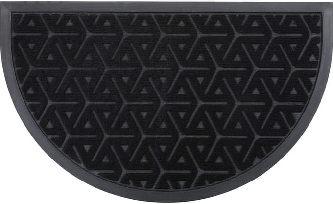 Luance Deurmat Wilson - zwart - rubber - halve maan - 75 x 44 cm - schoonloopmat- buiten