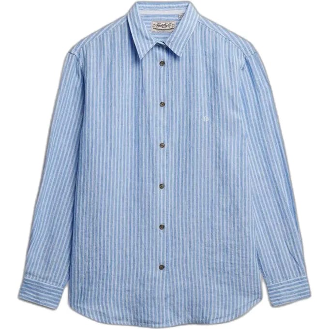 Dames lin lange mouwen blouse Superdry Boyfriend