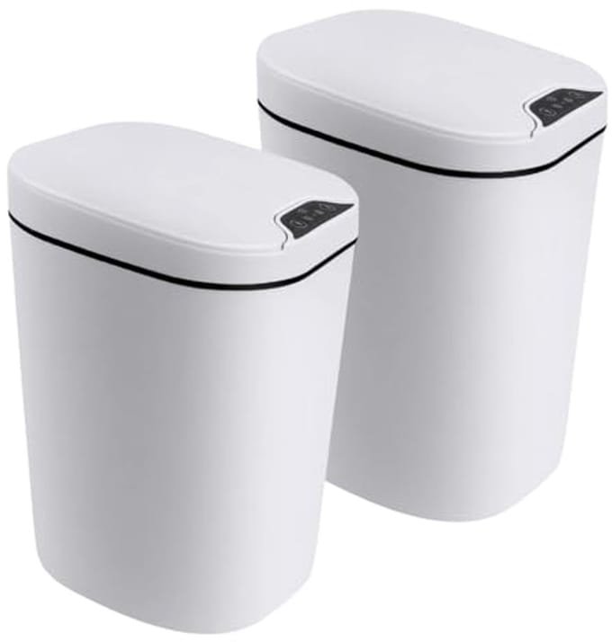 Prullenbak Set - Afvalbakken - Hygiënisch Afval - Automatische Sensor - 2x 12 Liter - Wit