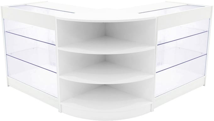 Apollo led-toonbankset - wit - 2x90x60x90 + 60x60x90 - led + glas