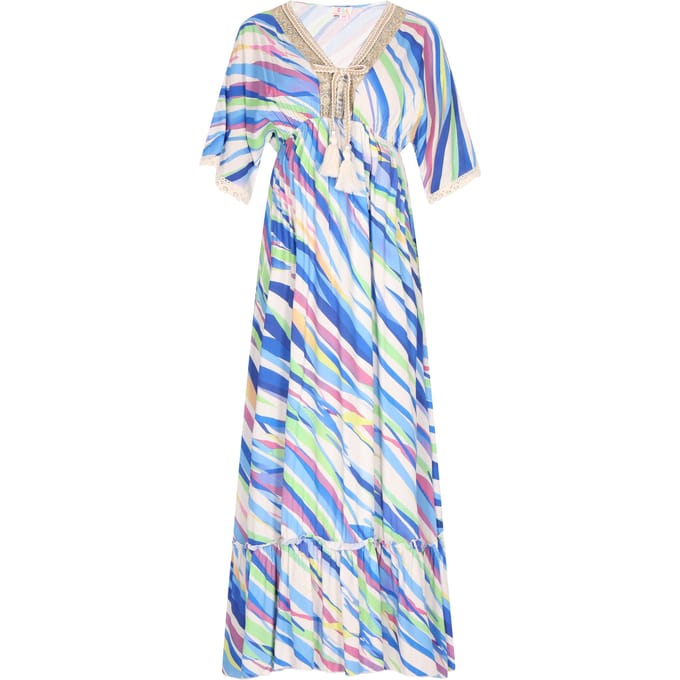 IZIA Jurk Dames Blauw Veelkleurig