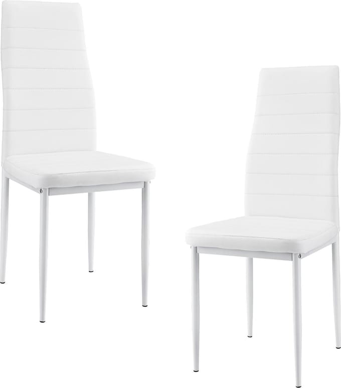 Eetkamerstoel Graz 96x43x52 cm kunstleer set van 2 wit