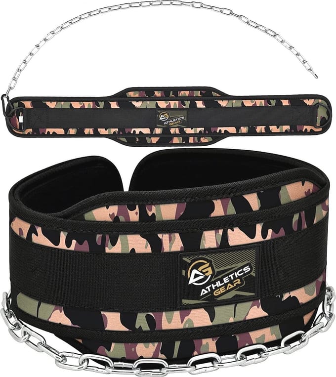 Dipriem voor gewichtheffen - 16,5 cm breed met zware stalen ketting voor dips en pull-ups