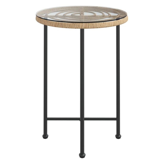 vidaXL - Eettafel - Ø55 - cm - gehard - glas - en - staal