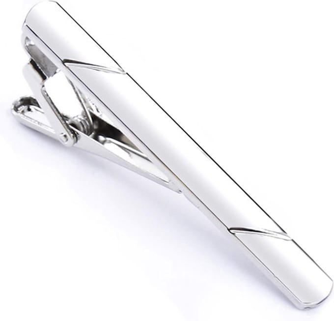 Dasspeld - Stropdas Clip - Striped Dasclip - Zilver