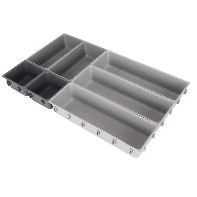 Besteklade Organizer Stevig Plastic Grote Capaciteit Multifunctionele Bestekhouder voor Mes Vork Lepel gray