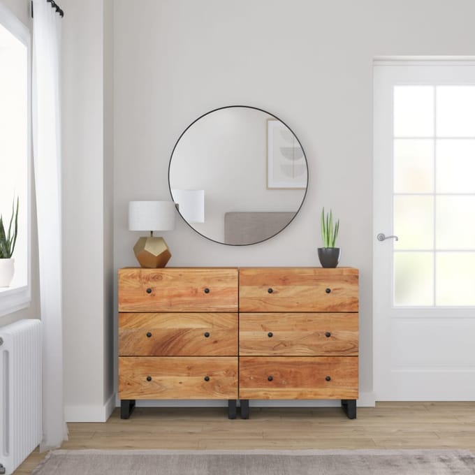 vidaXL - Dressoirs - 2 - st - 60x33x75 - cm - massief - acaciahout