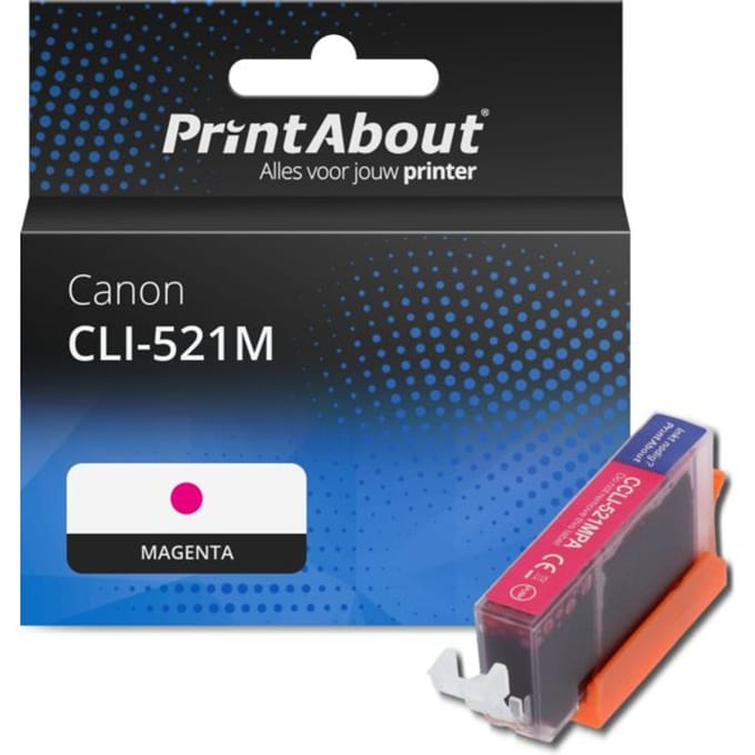 PrintAbout huismerk Inktcartridge CLI-521M Magenta Geschikt voor Canon