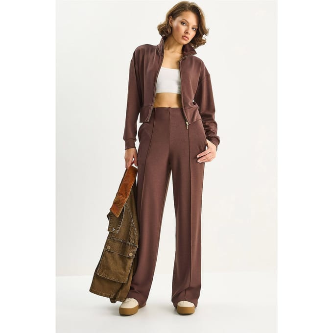 Volledige Rits Sweatshirt en Broek Twee-Delige Set