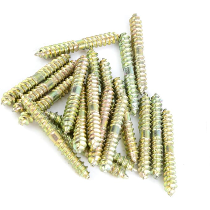 20 stuks 5*40mm Plugschroef Houtbewerking Meubelverbinder Dubbelzijdige Schroef