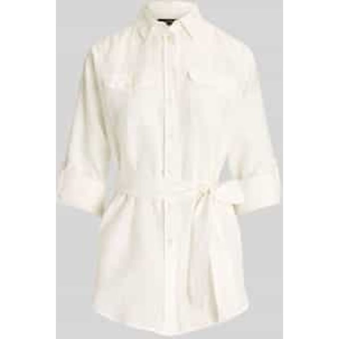 relaxed fit overhemdblouse van puur linnen