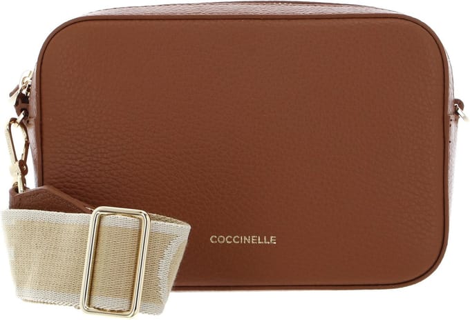 COCCINELLE Leren Schoudertas Tebe Crossover Bag Cuir Terracotta