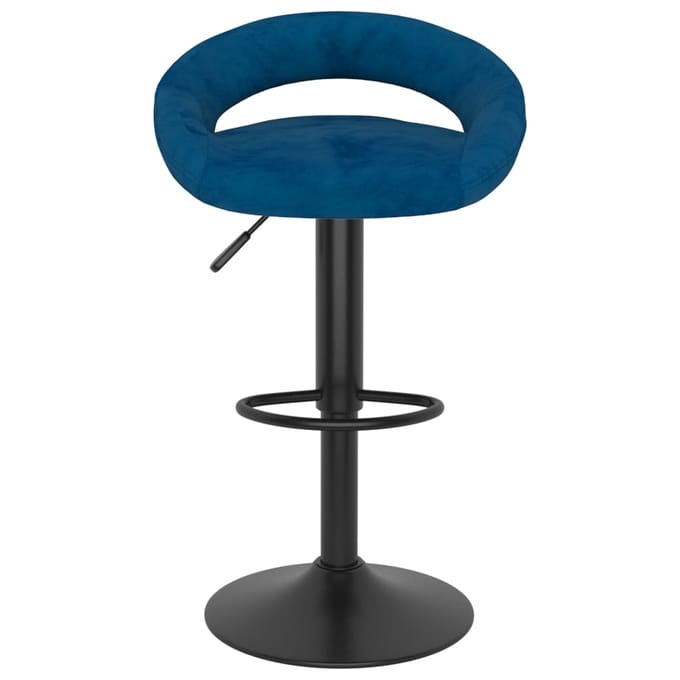 vidaXL Barkrukken 2 st fluweel blauw