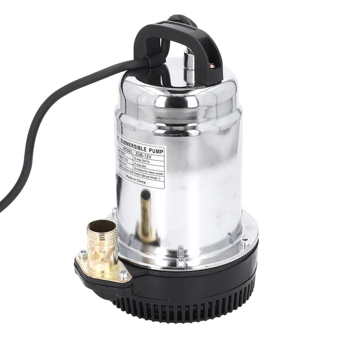 DC Dompelpomp DC12V 180W 3m3h RVS 8m Opvoerhoogte Dompelbron Boosterpomp