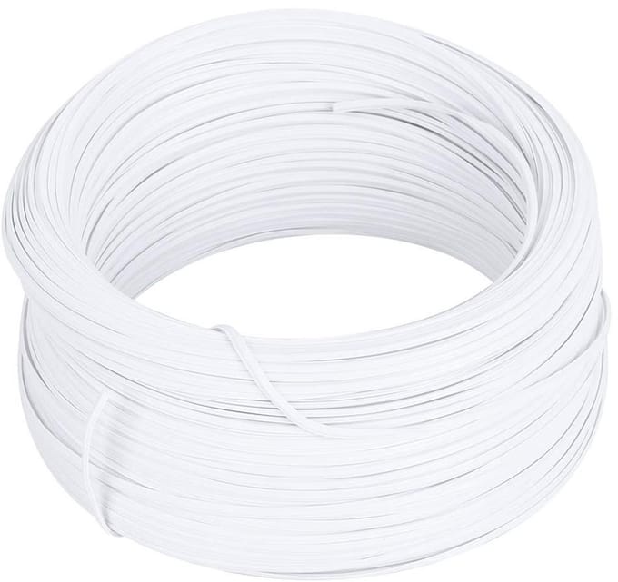 Gegalvaniseerd Ijzerdraad - Wit Binddraad - Tuinieren Kabelopslag - Buigbaar Platte Draad - 055 Mm - Wit