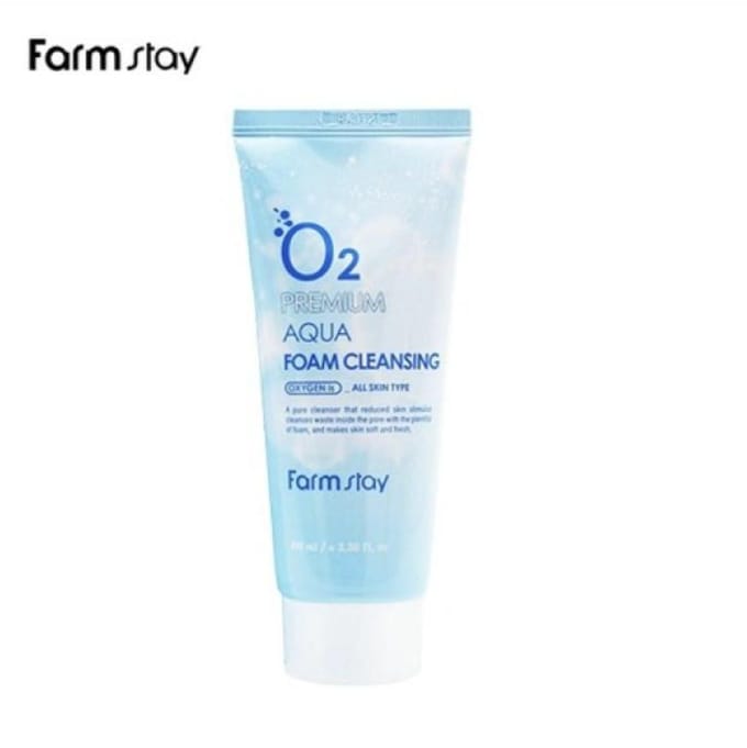 Farm Stay O2 Premium Aqua Foam Cleansing 100ml +RANDOM GIFT white