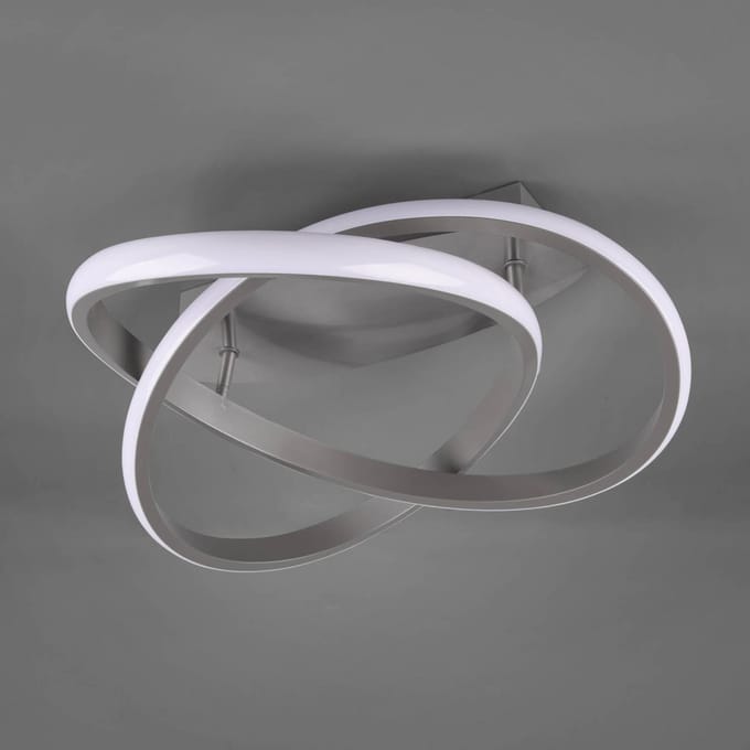 Reality Leuchten Plafondlamp Course, mat nikkel, 4.000K, Ø 45 cm