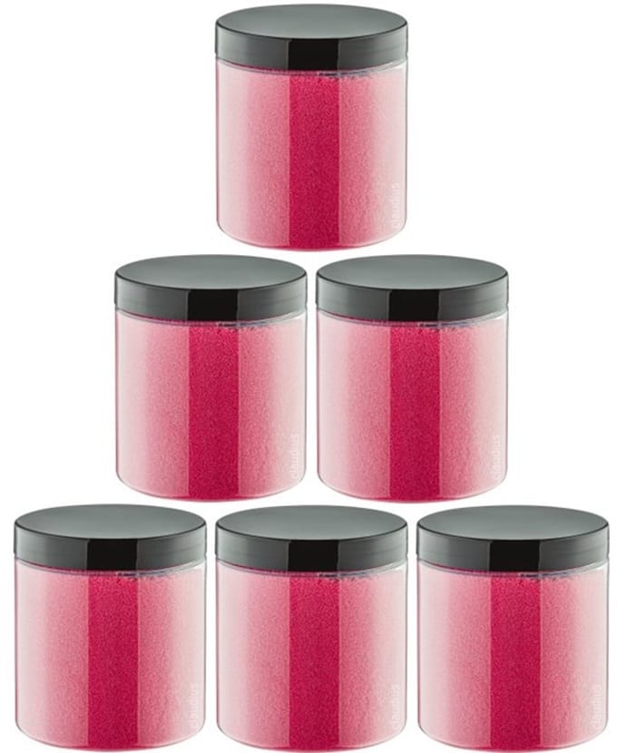 Scrubzout Fruity melon - 300 gram - Pot met zwarte deksel - set van 6 stuks - Hydraterende Lichaamsscrub
