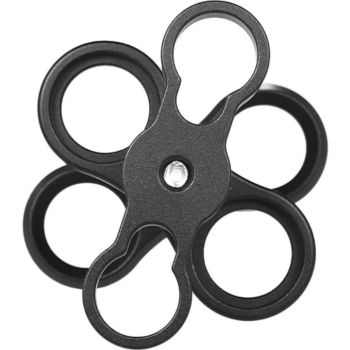 1  Bal Klem Vlinder Clip Arm Dubbele Houder Bevestiging voor Onderwater Fotografie Duiklamp Systeem zwart