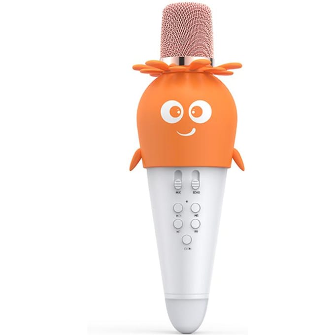 Microphone karaoké Portable, avec haut-parleur, réduction du bruit, LED, 7 lumières colorées, écho orange