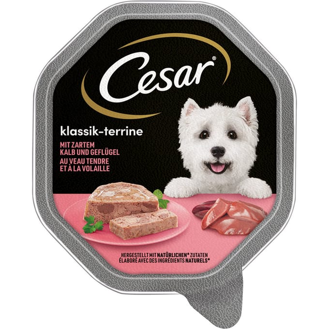 Cesar Multipack Kuipje 14 x 150 g - Klassiek-Terrine met Kalf & Gevogelte